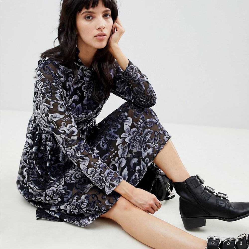 COPY - Velvet burnout midi dress